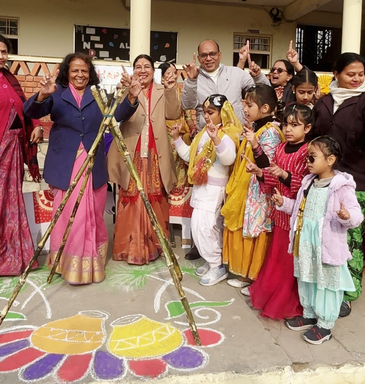 Lohri lit in the auspicious time