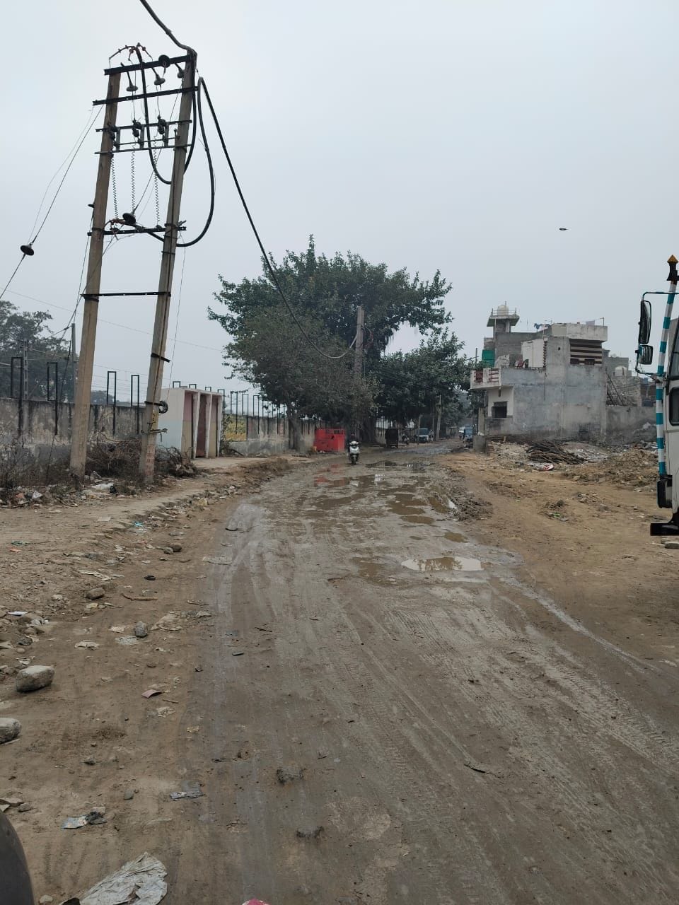 The street in Indra Colony was dug up three months ago, but construction has not yet started.