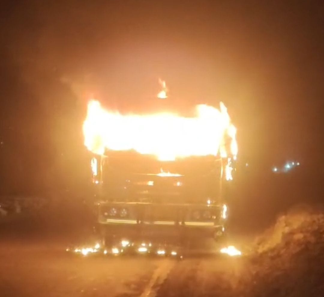 Truck turned fireball driver jumped in and saved