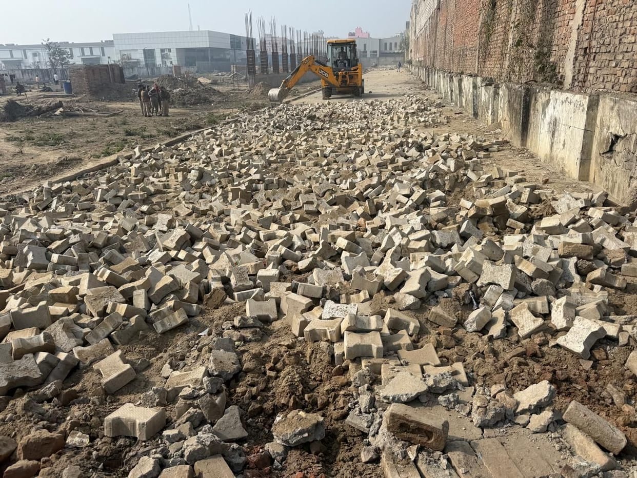 Bulldozer runs on illegal colony in Kundli