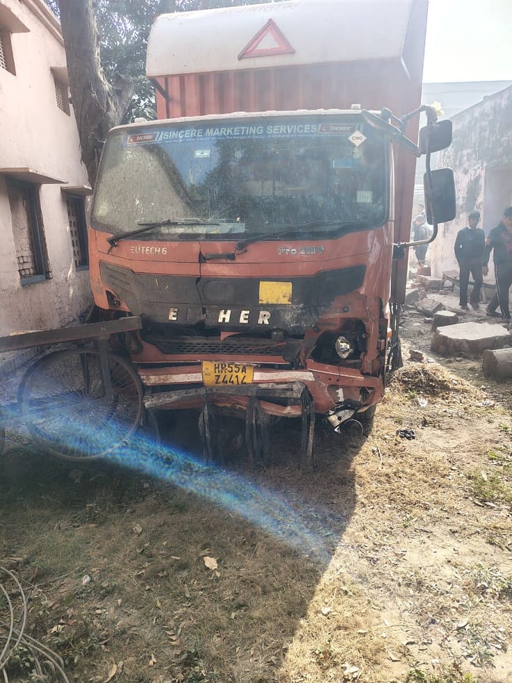 A young man died after being hit by a truck.