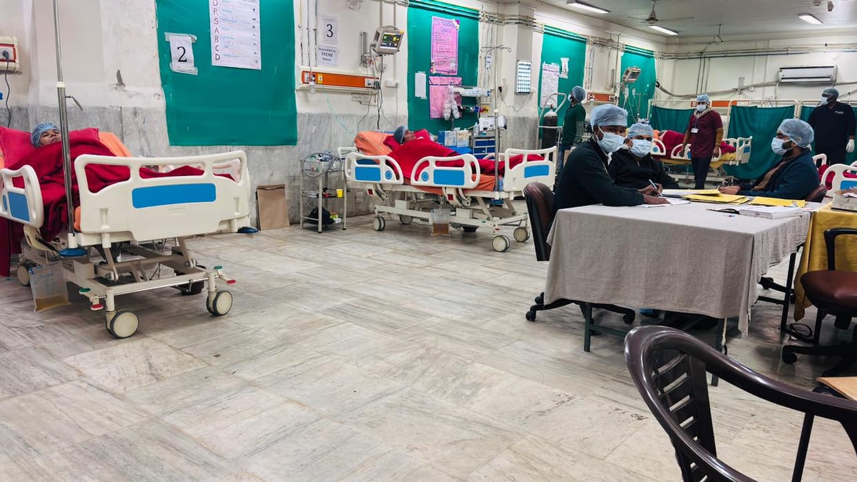 The facilities at the medical college are inadequate; the ICU is full, and critically ill patients are being referred elsewhere.