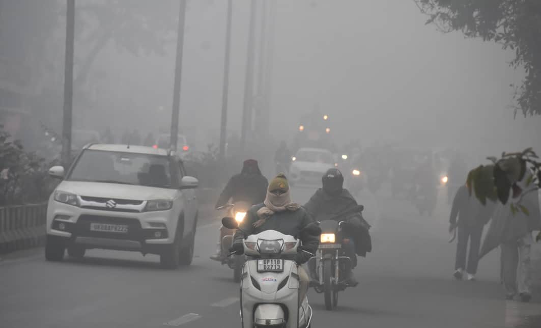 सहारनपुर में सुबह के समय छाया कोहरा