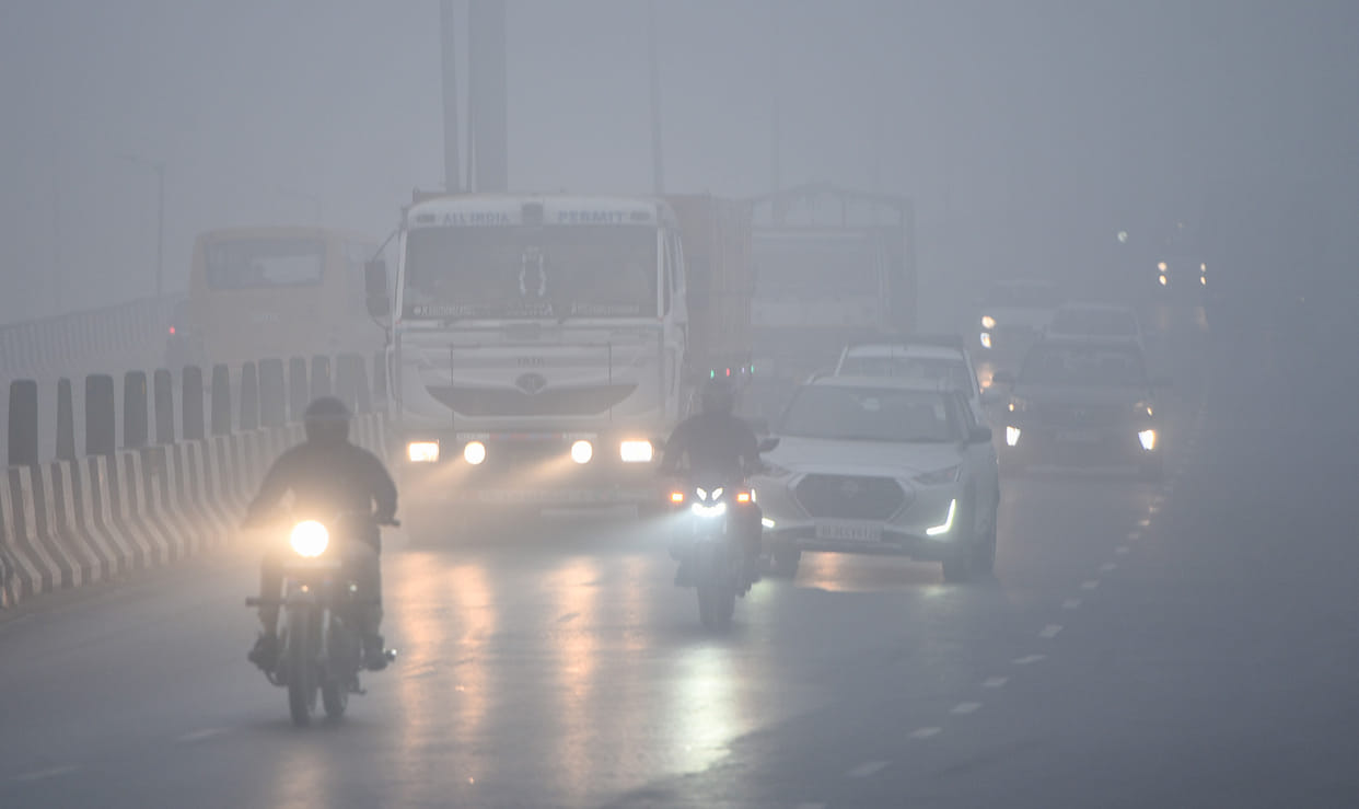 Severe cold affects normal life, fog slows down traffic