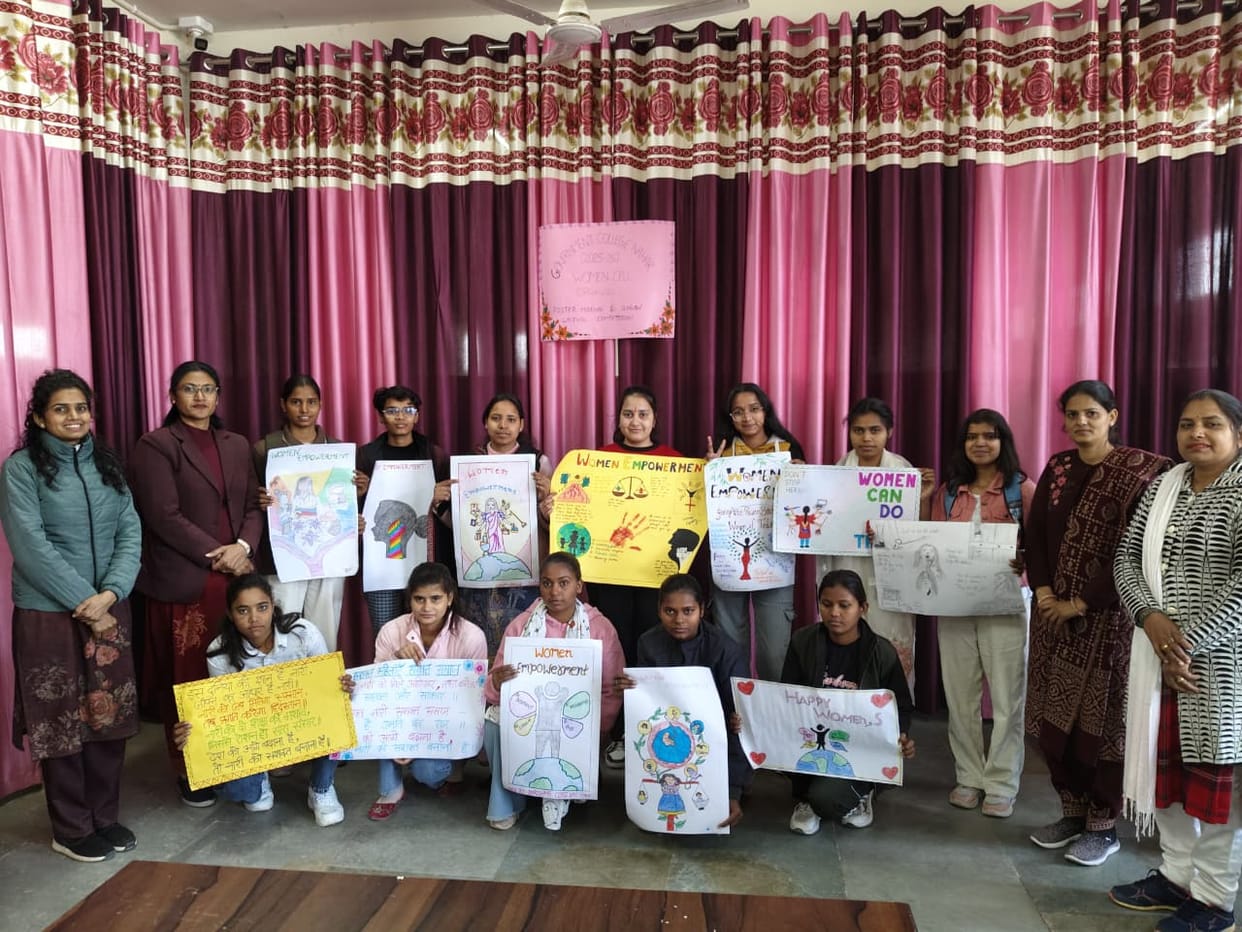 Payal was first in the poster competition and Muskan was first in the slogan writing competition.