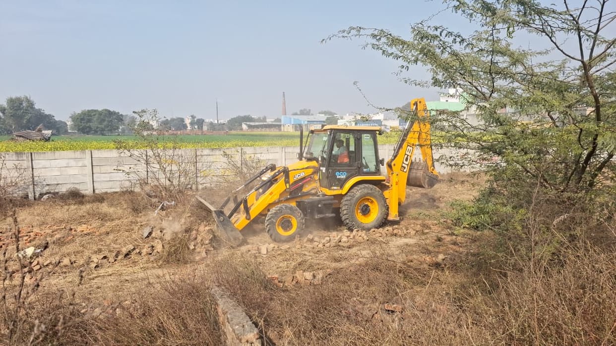The authority bulldozed 10 unauthorized colonies in Khurja.