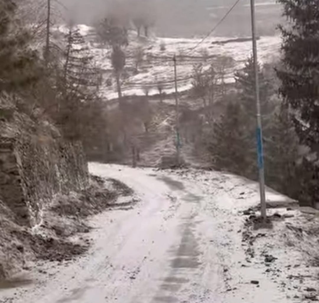Snow flakes fell in residential areas of Lahaul Valley