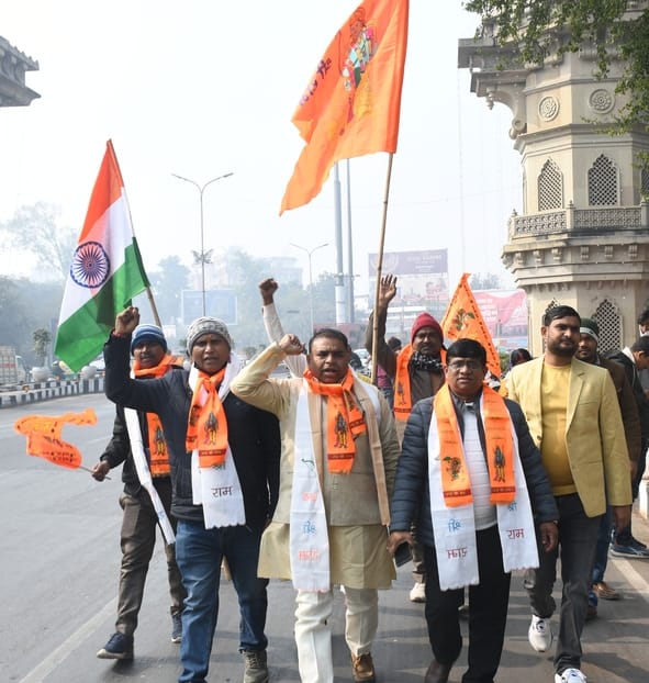Bhojwal community took out a foot march to Ayodhya.