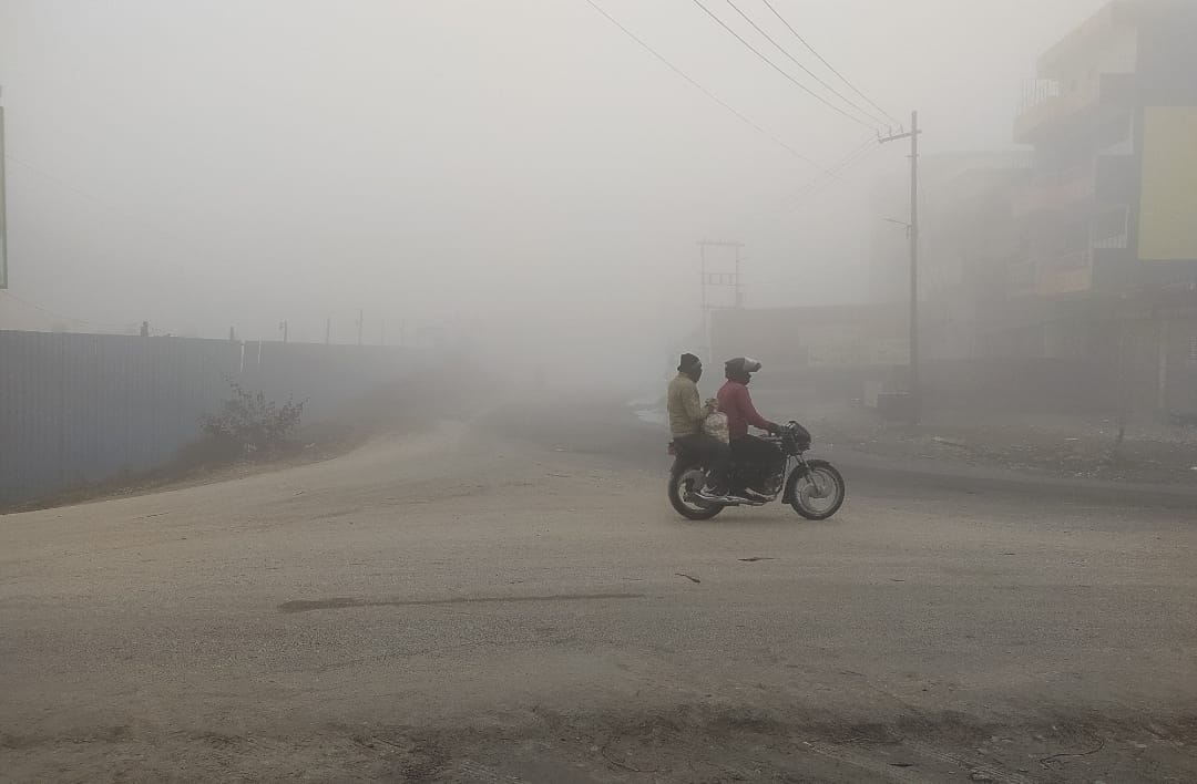 Fog in the morning and evening, the temperature increased due to the sunshine in the afternoon