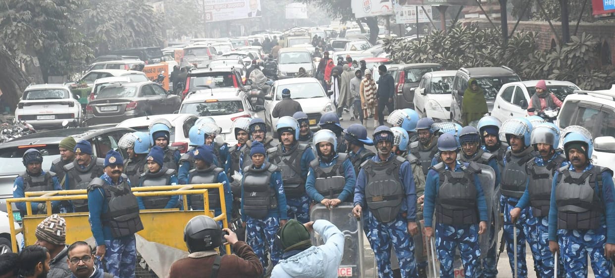 An FIR has been lodged against 50 people, including ten named, who staged the protest.