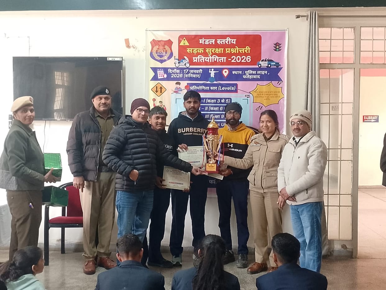 Fatehabad wins three out of four in divisional road safety quiz