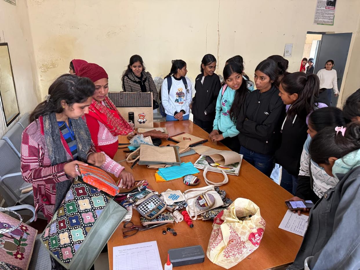 They were taught the skills of making lunch boxes, wallets, and bags.