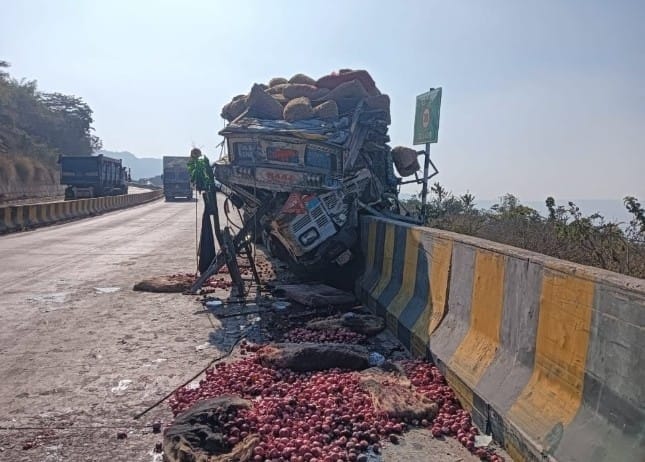 A motorcyclist and his brother-in-law died after their bike collided with a parked truck.