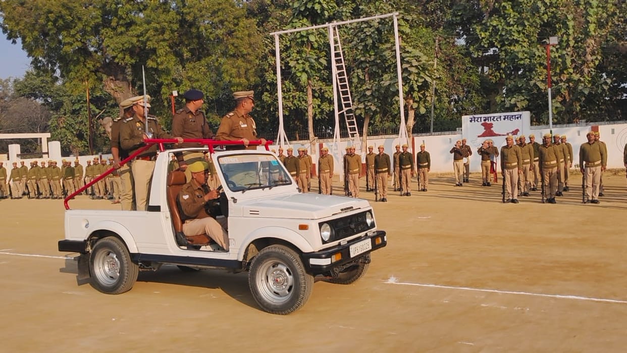 Preparations for Republic Day...Policemen rehearsed for the parade