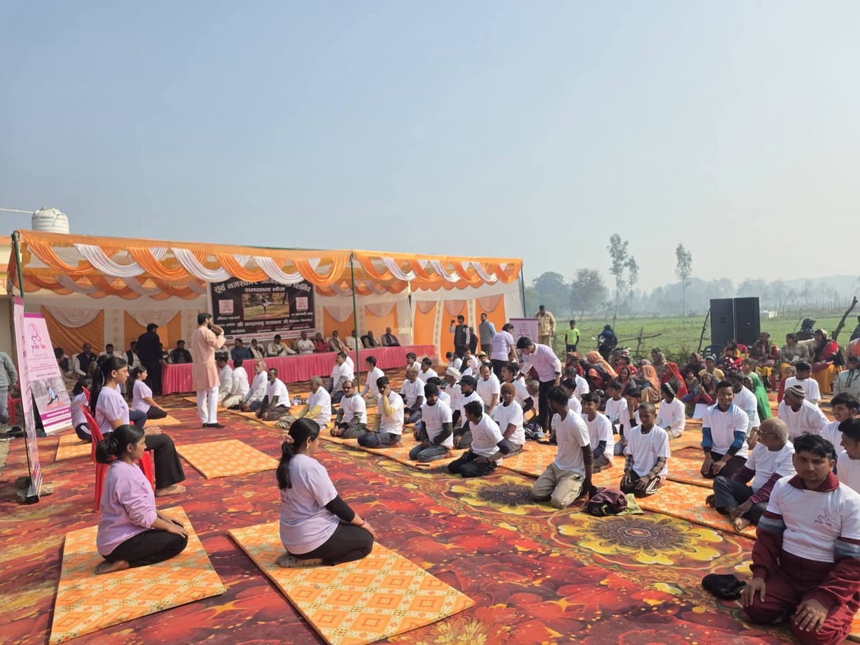 Yoga and Surya Namaskar were practiced in the camp