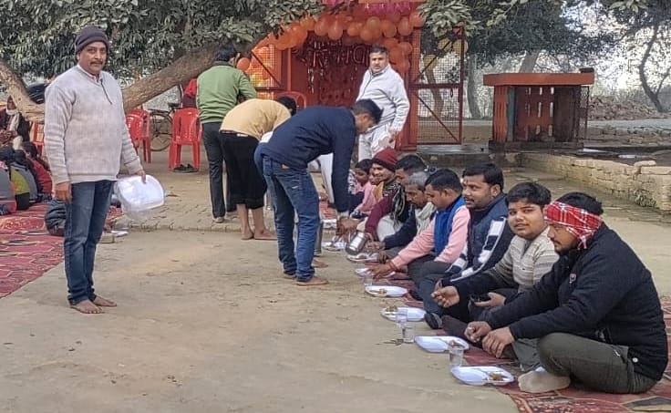 The founding day of the Hanuman temple was celebrated with great fanfare.