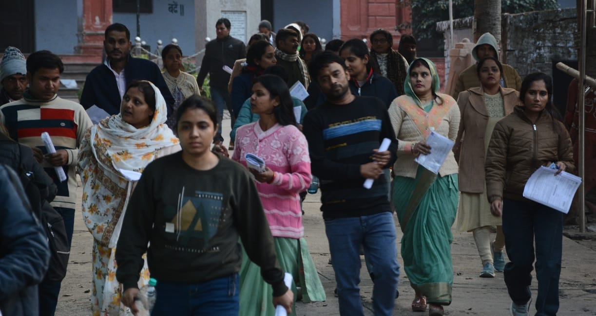 On the second day, 12,326 candidates appeared for the Assistant Teacher Trained Graduate recruitment examination, while 9,503 were absent.