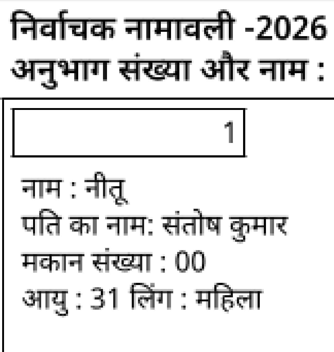 Unique identity of houses, zero voters upset