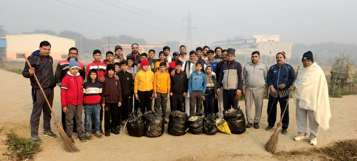 100 kilograms of waste was removed from Sankhol Stadium.