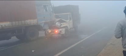A brother-in-law and his wife's brother were killed when their motorcycle was hit by a truck in the fog.