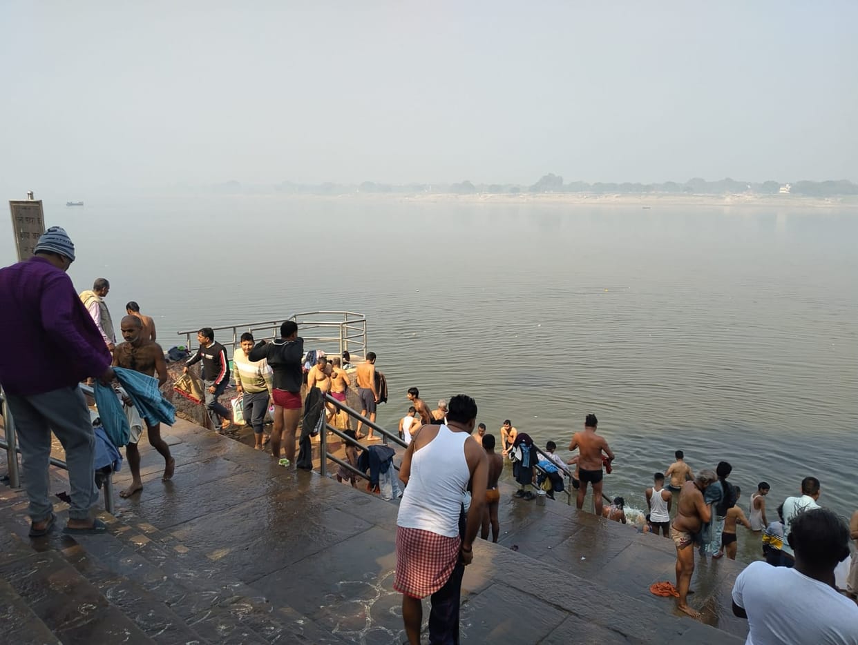 More than four lakh people took a silent dip of faith.