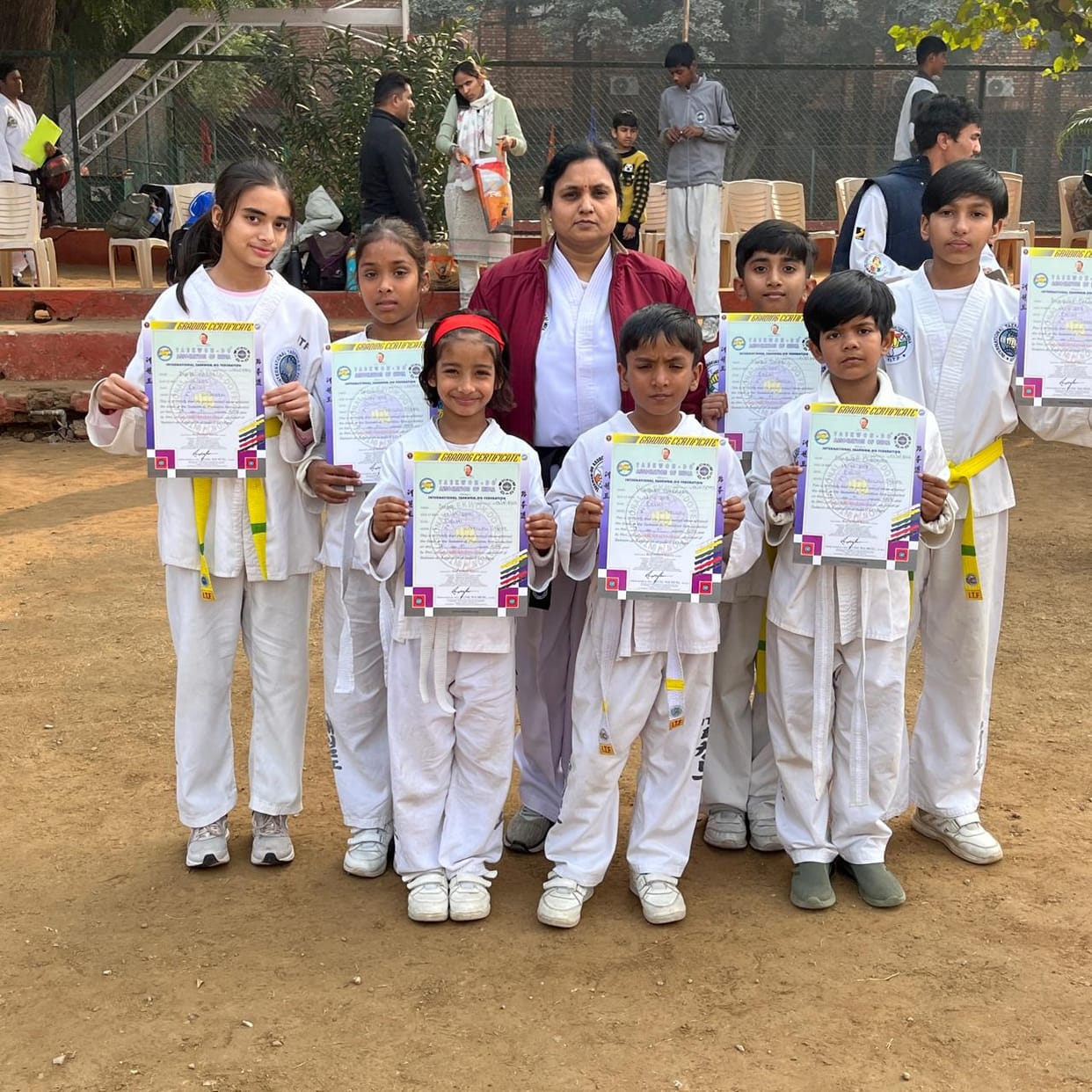 Seven Taekwondo players earned belts