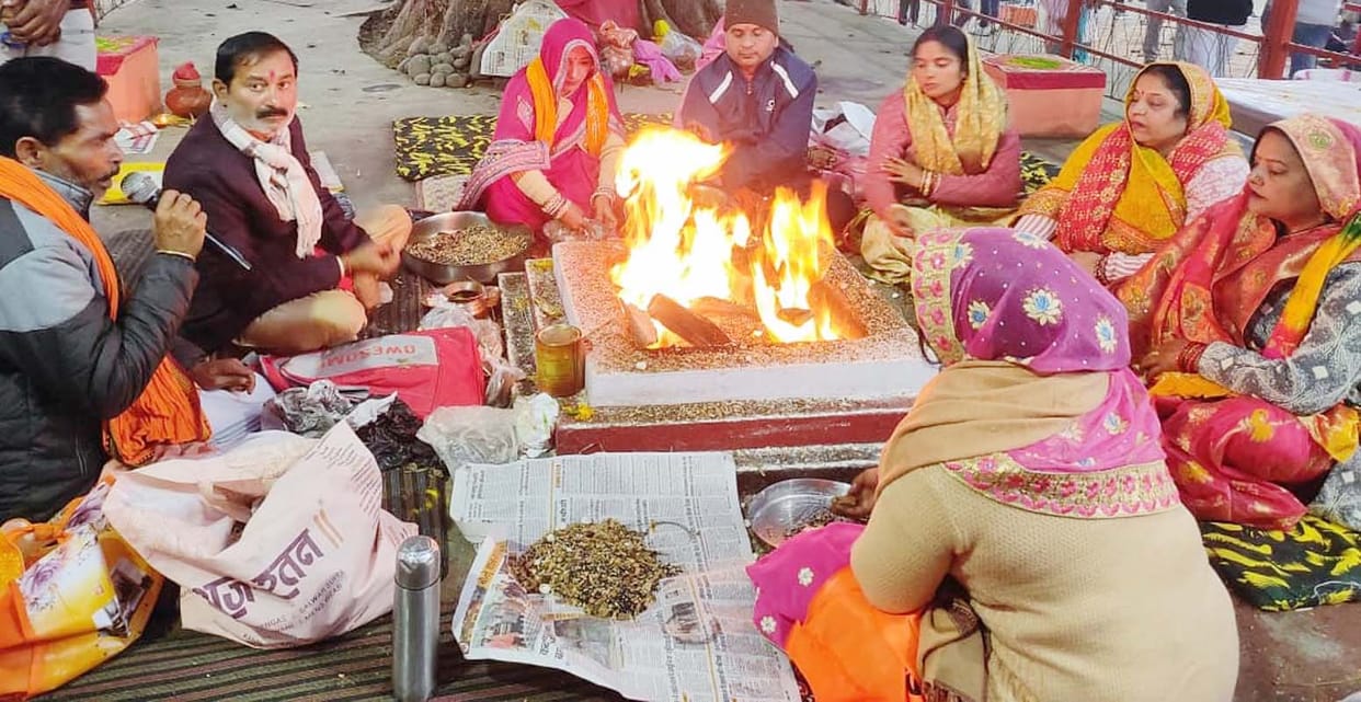 The annual festival concluded in Tulapur with the Purnahuti ceremony and a community feast.