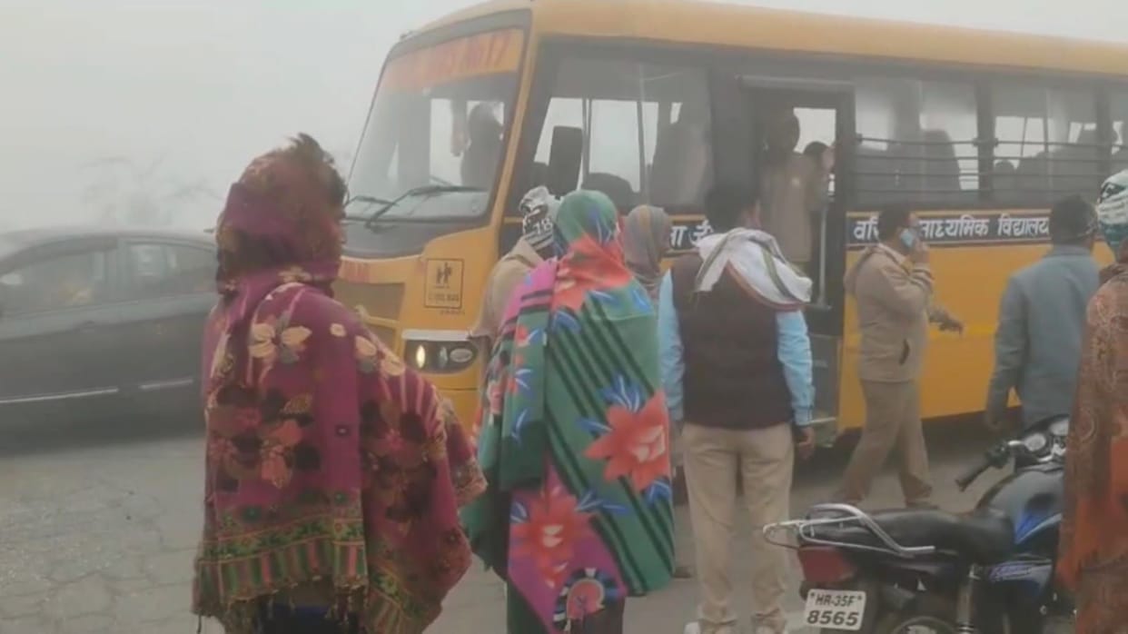 Two private school buses collided, but a major accident was averted.