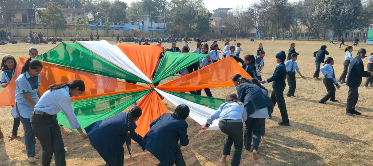 Children from various schools rehearsed for Republic Day.