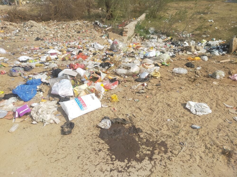 Garbage heap in vacant plot