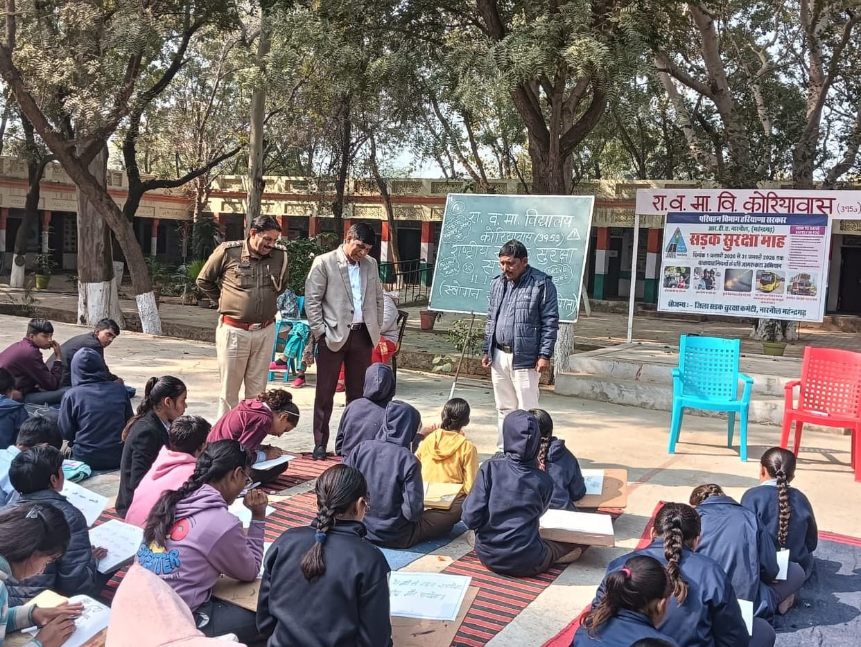 Traffic police taught safety lessons to school students