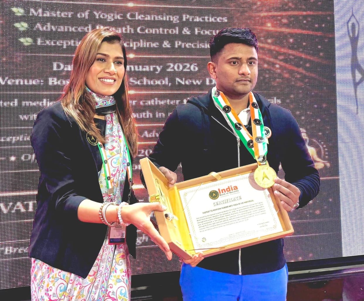 Mohit created a record in Rubber Neti and got his name registered in the India Book of Records.