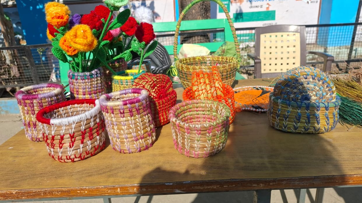 Students made useful things from waste material