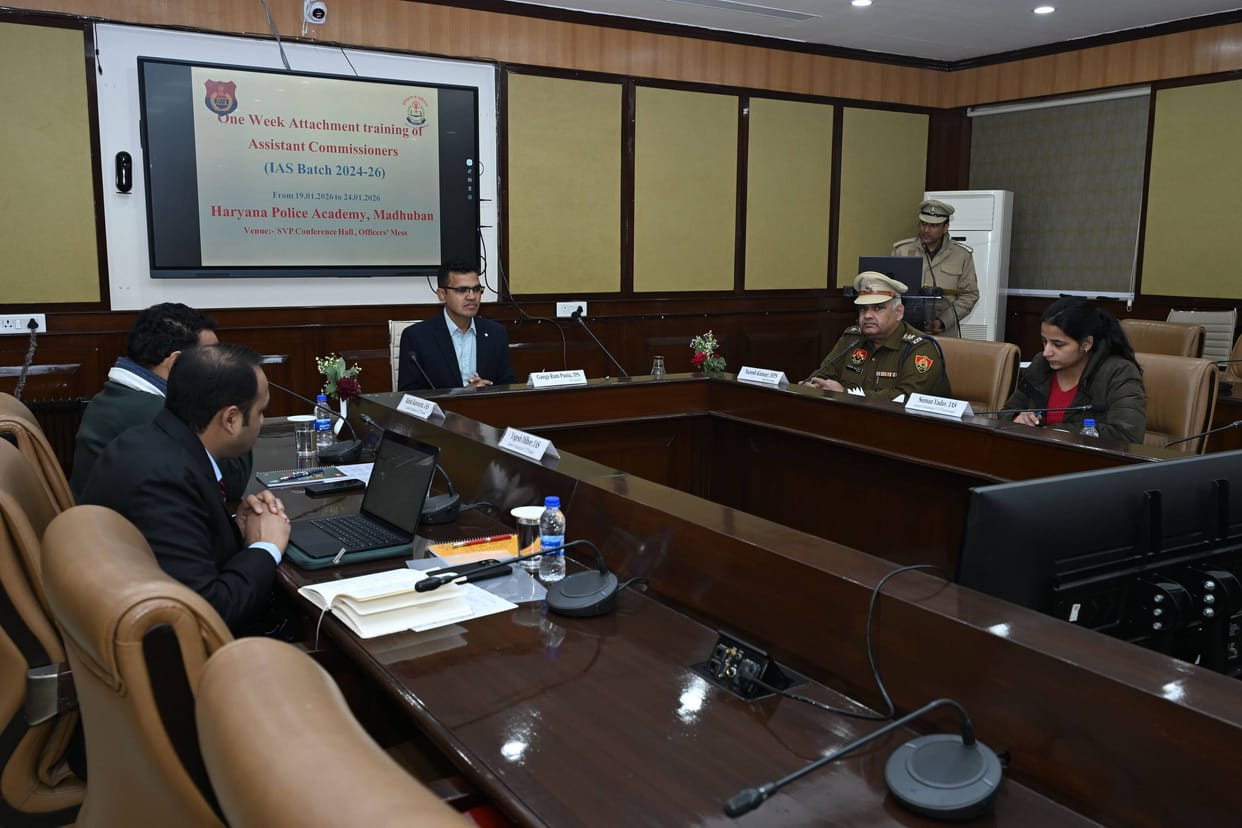Newly appointed officers were briefed on police procedures.