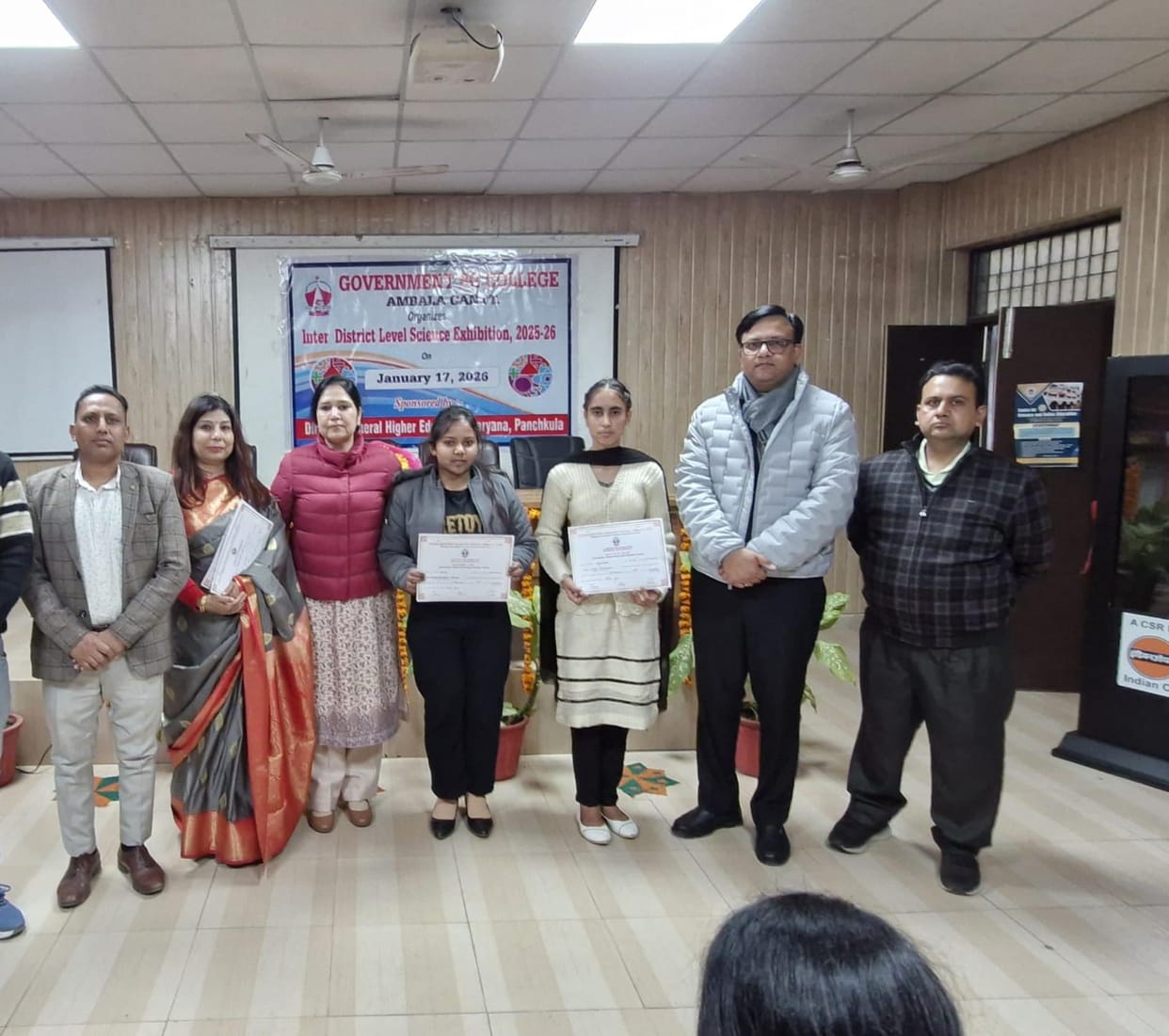 Gaganpreet and Anchal second in science exhibition