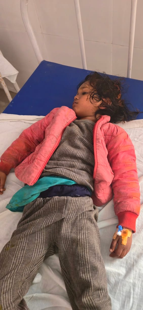 The girl who fell from the roof was seriously injured