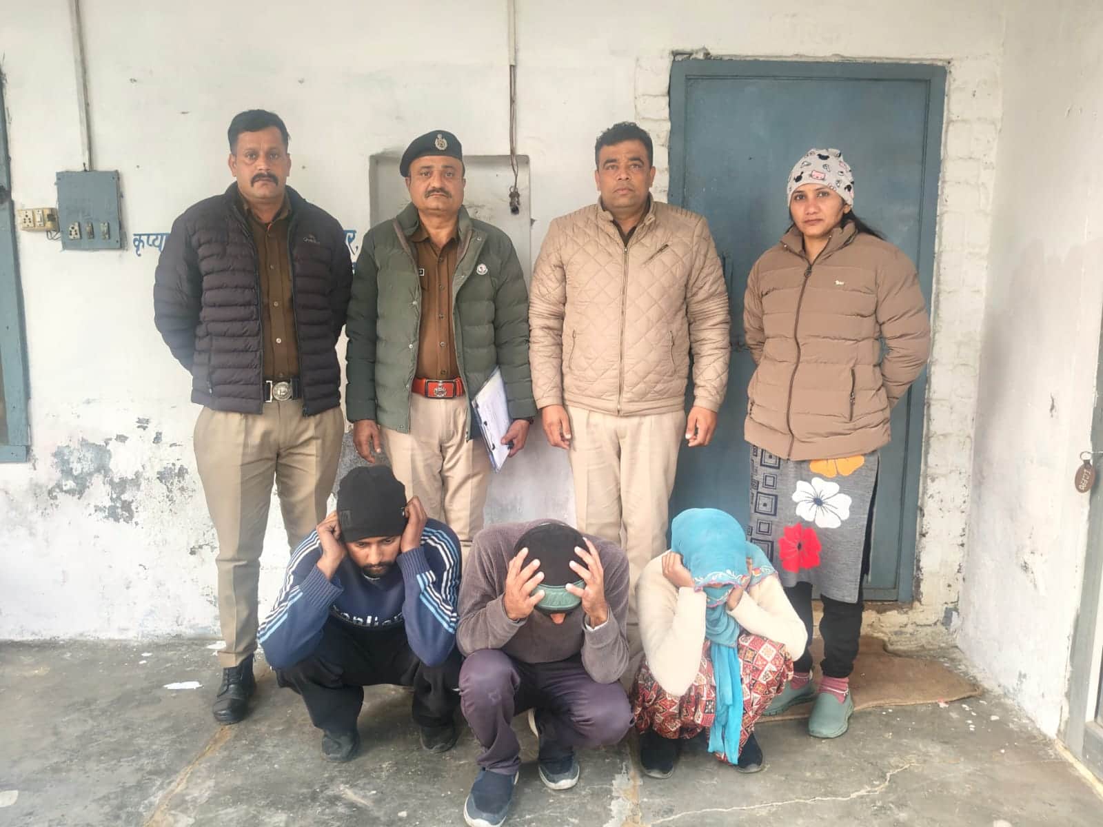 सिरसा: पुलिस हिरासत में तीनों आरोपी।
