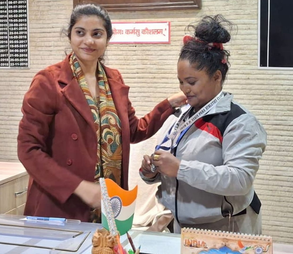 SDM honored Chandra Gautam, who won two silver medals