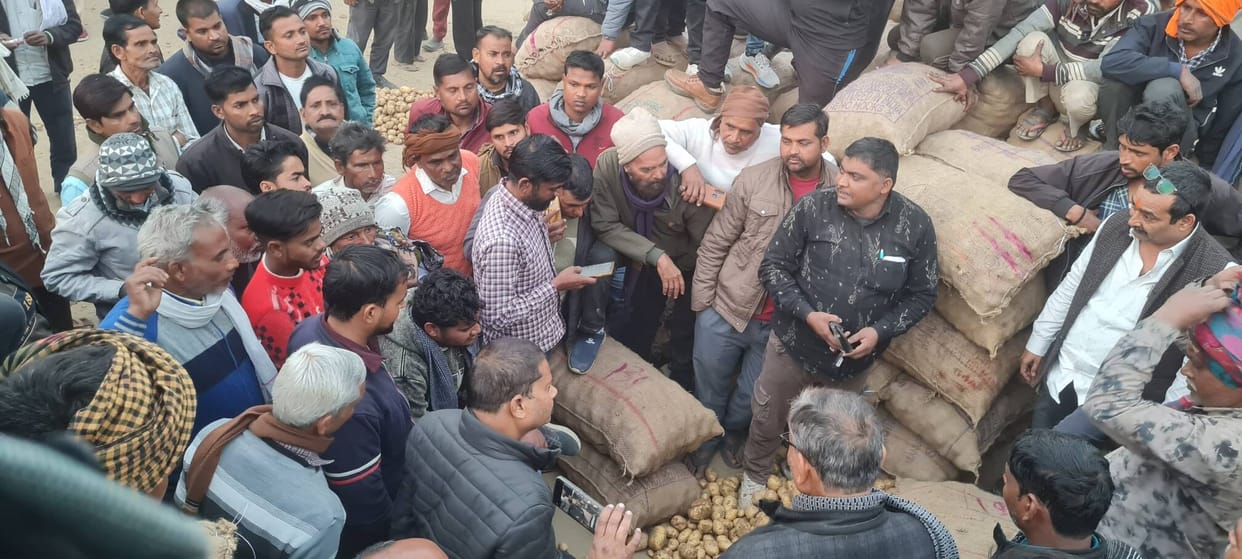 Potato sales resumed at the market after bidding took place.