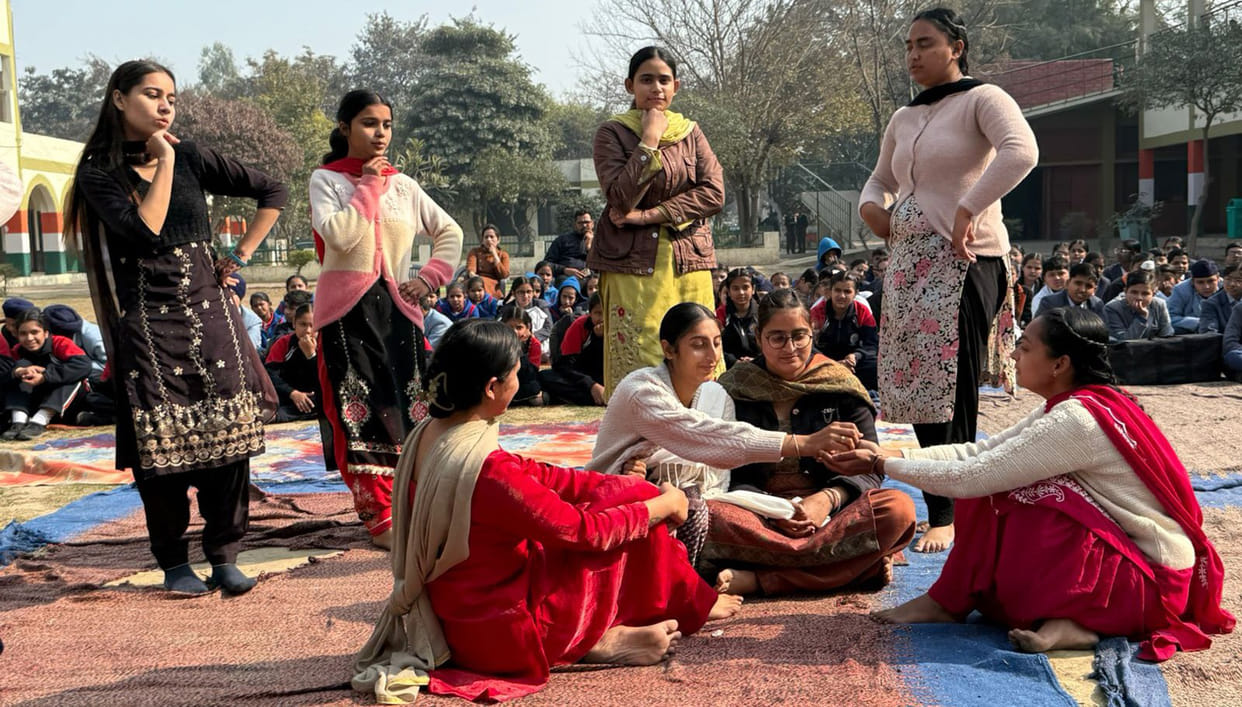 Students practiced for Republic Day