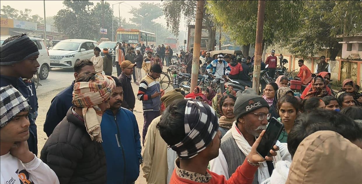 People surrounded the police station for two hours demanding arrests and compensation.