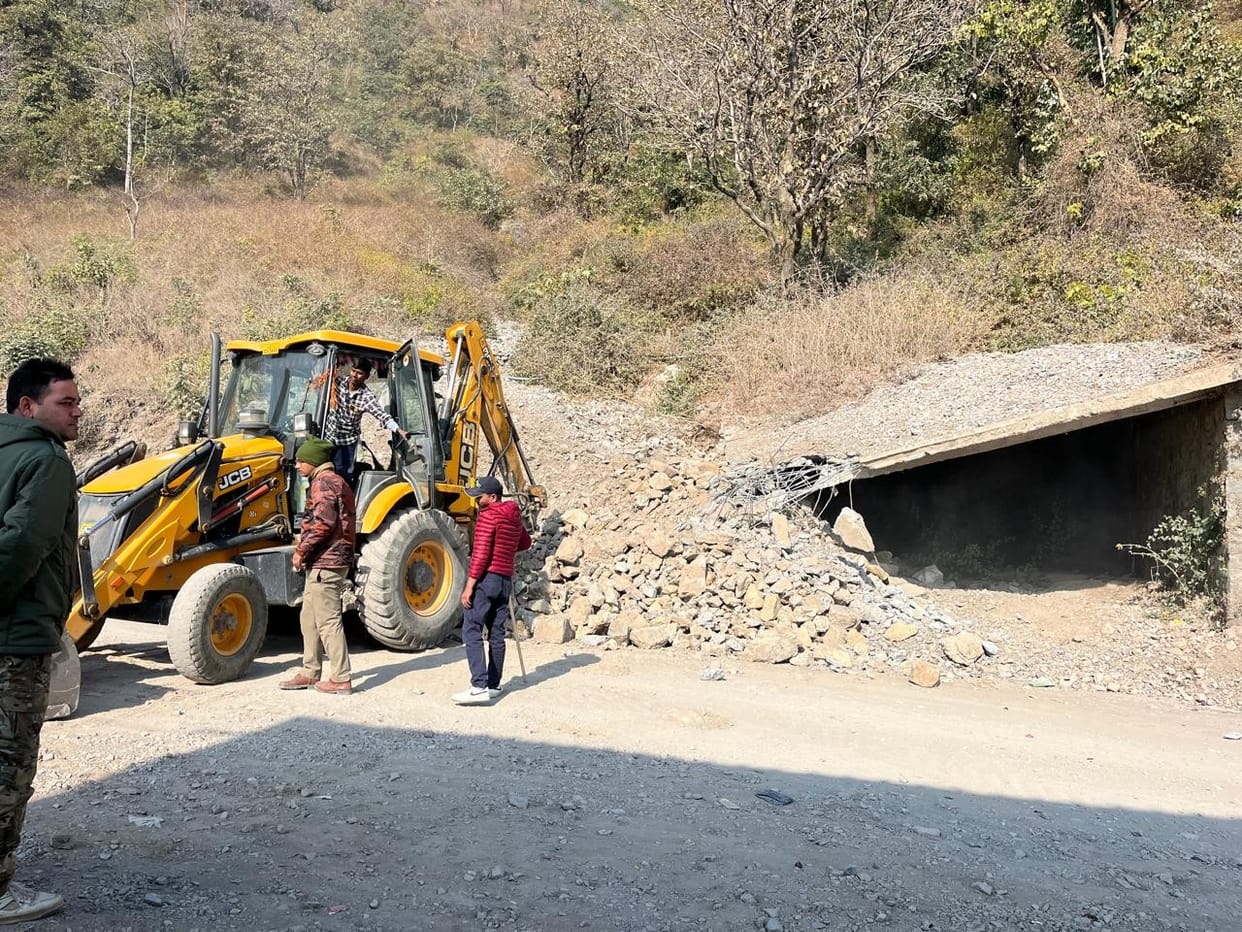 Illegal construction demolished from reserved forest land