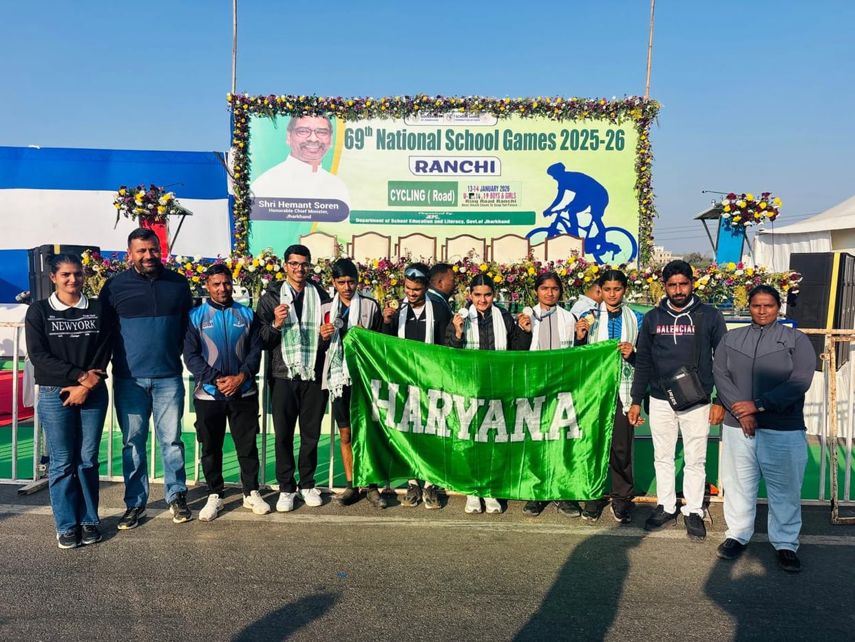 Haryana players excel in cycling, team ranked overall third at National School Games in Ranchi