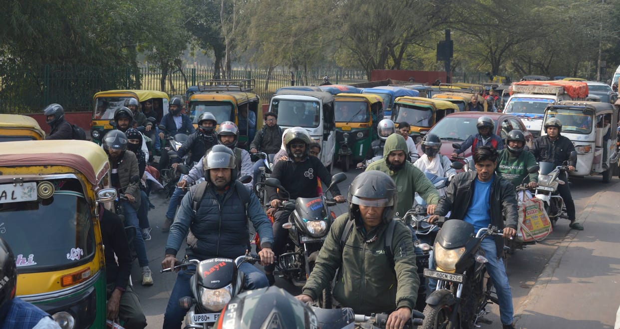 Traffic jams continued throughout the day in several areas, including MG Road.
