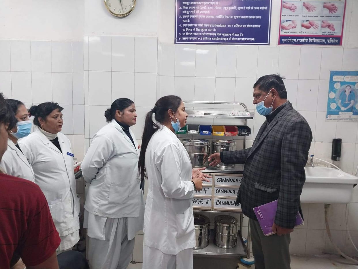 A three-member team inspected the hospital facilities.