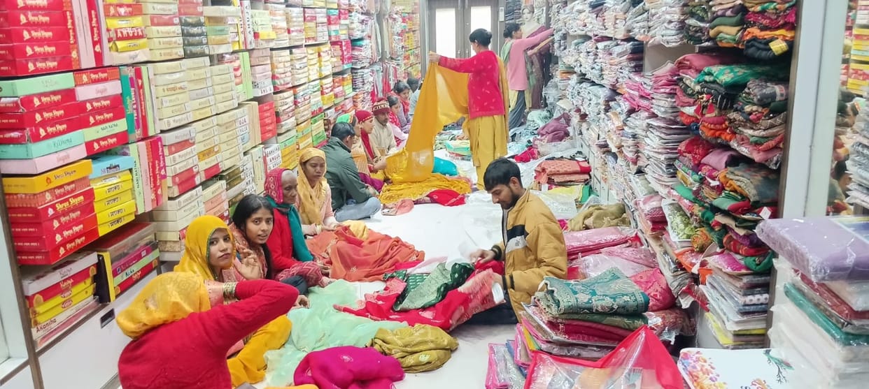 The textile market has regained its vibrancy ahead of Vasant Panchami.