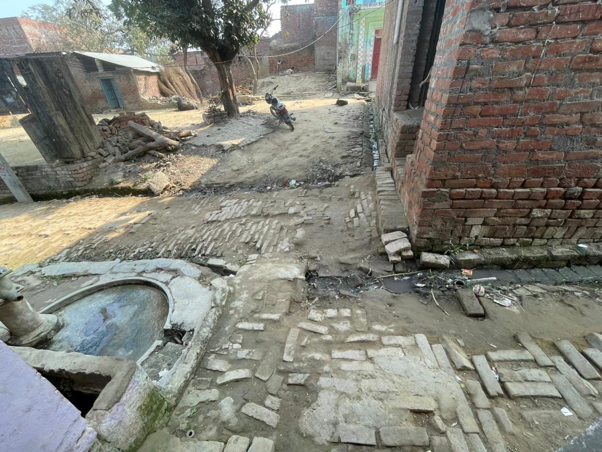 Villagers are upset due to the lack of repair of dilapidated roads.