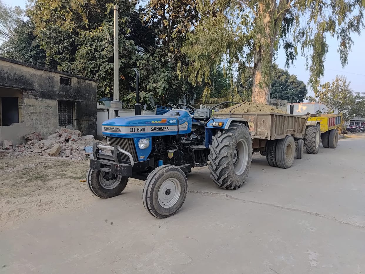 Two tractor-trolleys seized for illegal soil mining