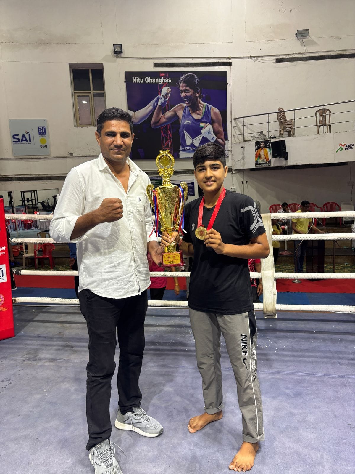 Jannat in the semi-finals of boxing