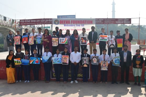 220 children displayed their skills in the painting competition